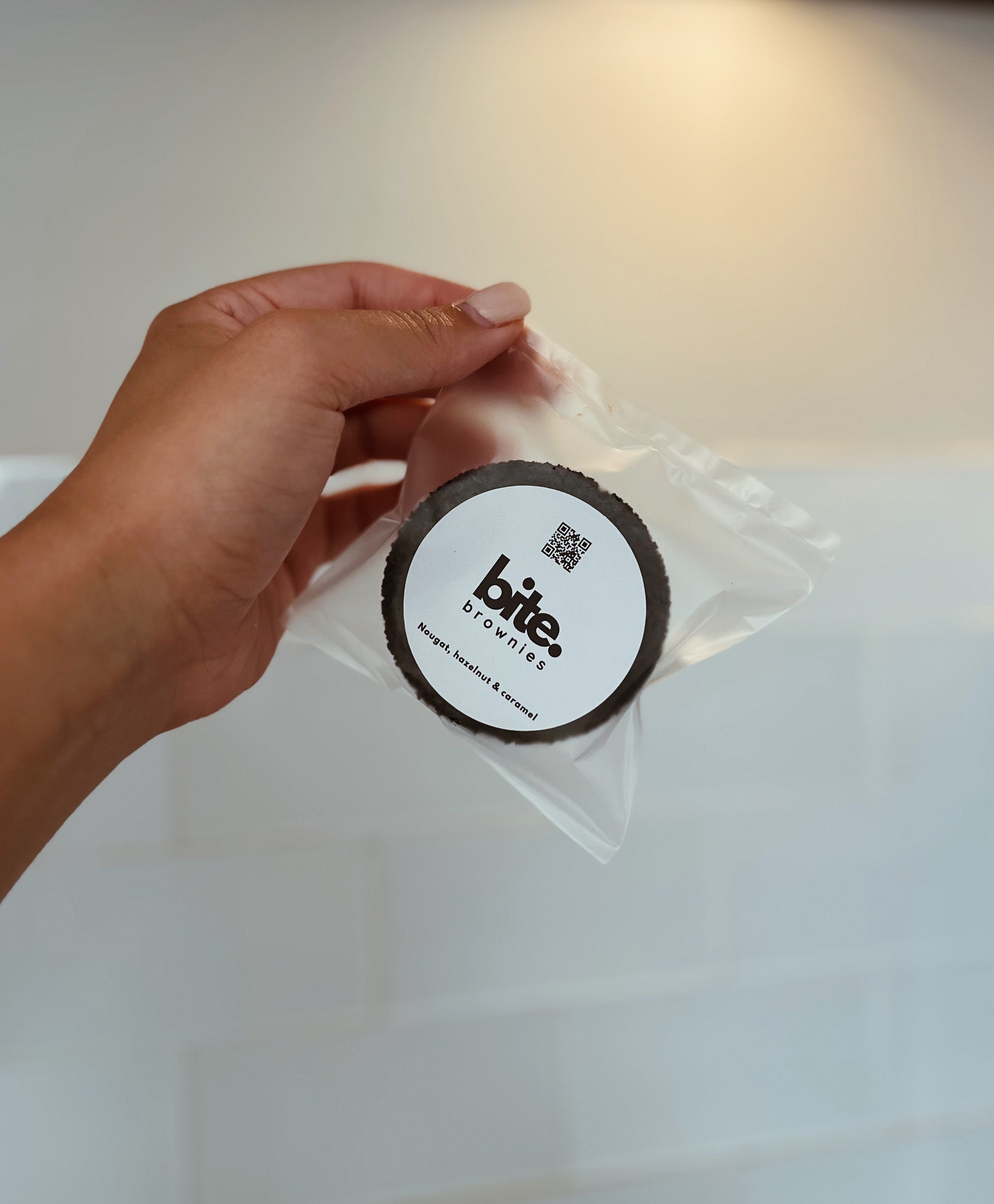 Nougat, hazelnut & caramel brownie